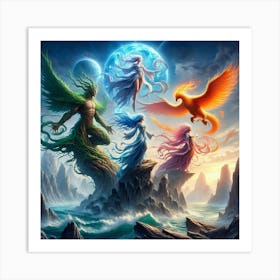 Phoenix And Phoenix paintings art print Art Print