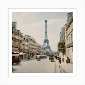 Paris Street Scene - Paris Stock Videos & Royalty-Free Footage Art Print