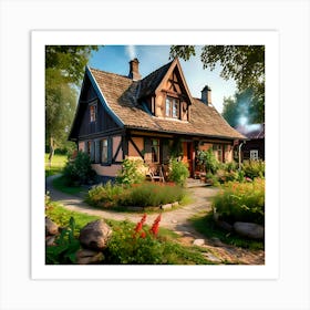 Cottage In The Countryside Art Print