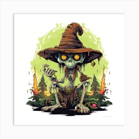 Skeleton Witch Art Print