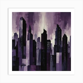 Purple Cityscape 4 Art Print