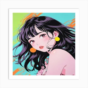 Girl With Long Hair 1 Art Print