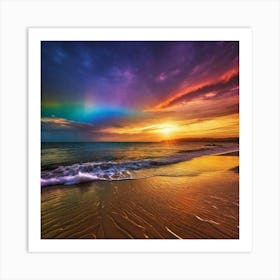 Rainbow Over The Ocean 4 Art Print