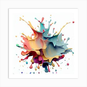 Colorful Paint Splash Art Print