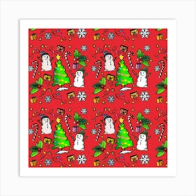 Christmas Fabric Art Print