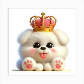 Cute Dog With A Crown 3 Art Print