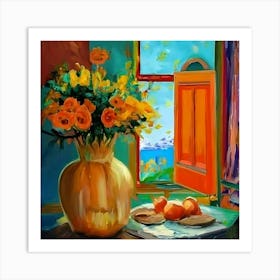 Oranges In A Vase Art Print