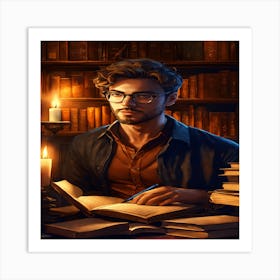 Man Reading A Book 1 Art Print