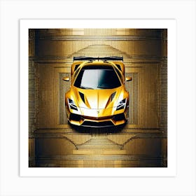 Golden Lamborghini 15 Art Print