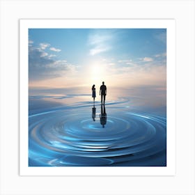 Couple In Water Art Print