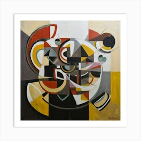 abstract painting with geometric 12 Art Print