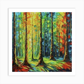 Colorful Forest Art Print