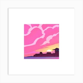 Sunset At The Beach Art Print