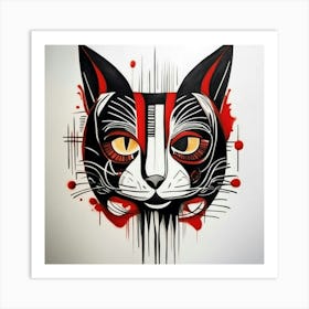 Cat Head Art Print