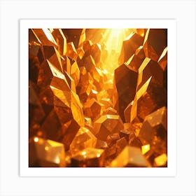 Golden Crystals Art Print