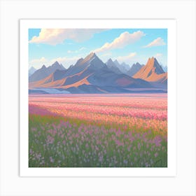 Lushill Style Vast Fields Of Orchids In Full Bloom Art Print