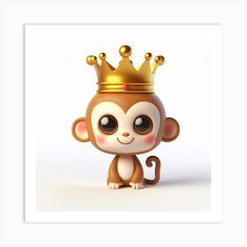 Monkey In A Crown Art Print