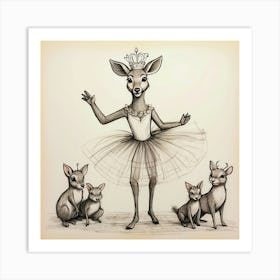 Ballerina Deer 6 Art Print