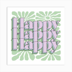 Retro Happy Positivity Art Print