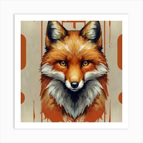 Fox Playing Cards Art Print