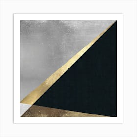 Gold and metal geometry 2 Art Print