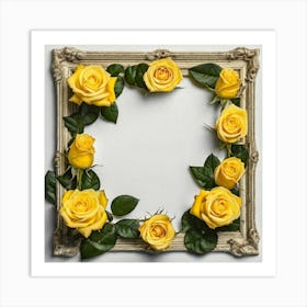 Yellow Roses Frame 18 Art Print