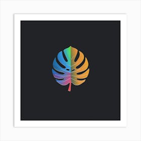 Rainbow Leaf Logo Art Print