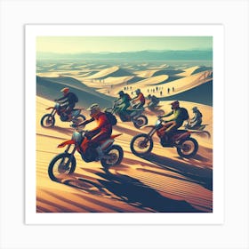 Day At The Dunes (sand dunes, motorcross, motorcycle) Art Print