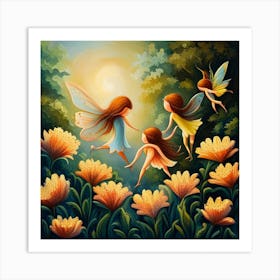 Fairies Playing Art Print