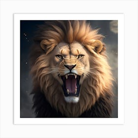 A Lion Roars Loudly Art Print