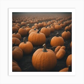 Pumpkins In A Field 1 Art Print