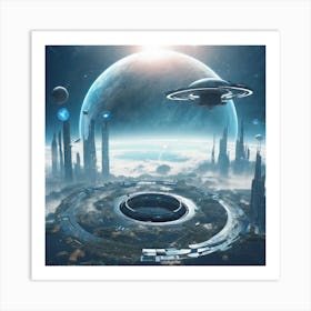 Spaceship City Art Print