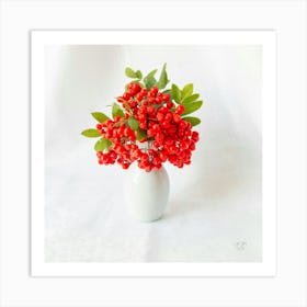 Rowan Berries In A Vase Art Print