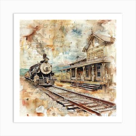 Vintage Steam Train 1 Art Print