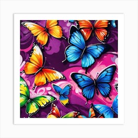 Colorful Butterflies 25 Art Print