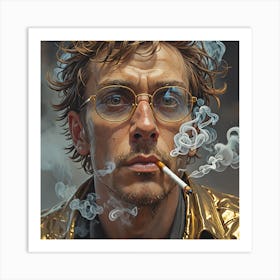 Man Smoking A Cigarette 1 Art Print