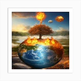 Earth On Fire Art Print