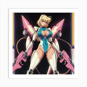 1900's vintage sexy anime girl in mech suits 08 Art Print