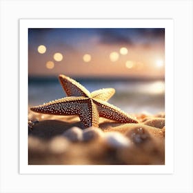 Starfish On The Beach 1 Art Print