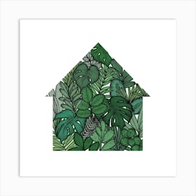 Botanical Green House Square Art Print