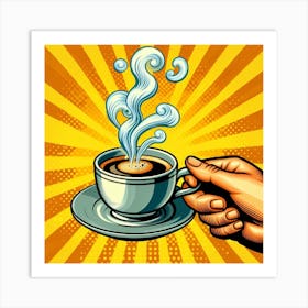 Cup of coffee, pop art 1 Art Print