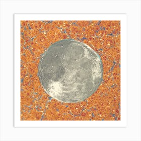 Moon Collage Burnt Orange Art Print