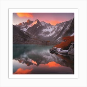 Abstact Mountain Sun Art Print (4) Art Print