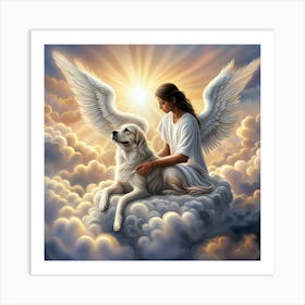 Angel With Dog Art Print