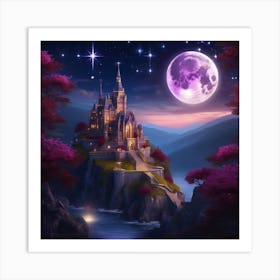 Castle In The Moonlight 2 Art Print