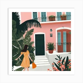 Pink House Illustration Art Print