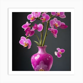 Orchids In A Vase Art Print