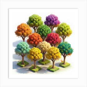 Colorful Autumn Trees Art Print