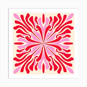 Abstract liquid petals - pink and red Art Print