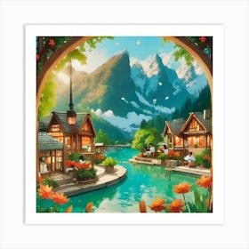 Mountain Village Art Print